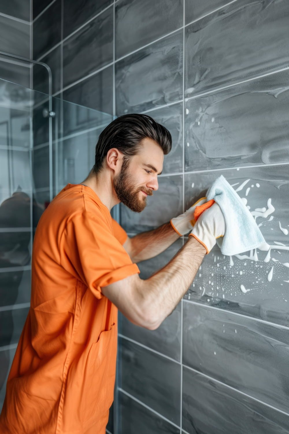 Before and after tile regrouting